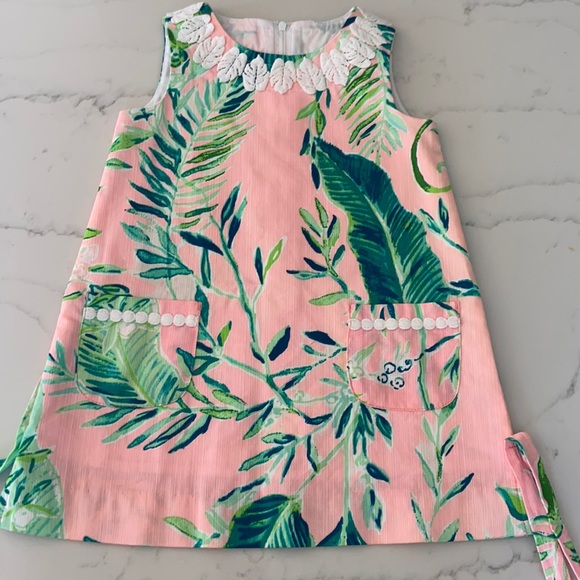 Lilly Pulitzer Other - SZ 3 3T LILLY PULITZER *NEW* PREPPY PINK GREEN BANANA LEAF CLASSIC SHIFT DRESS